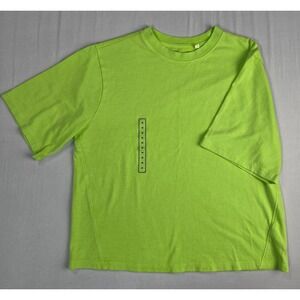 DSG Girls Cotton Graphic Tee Washed Neon Pear Green Short Sleeve Shirt M 10-12